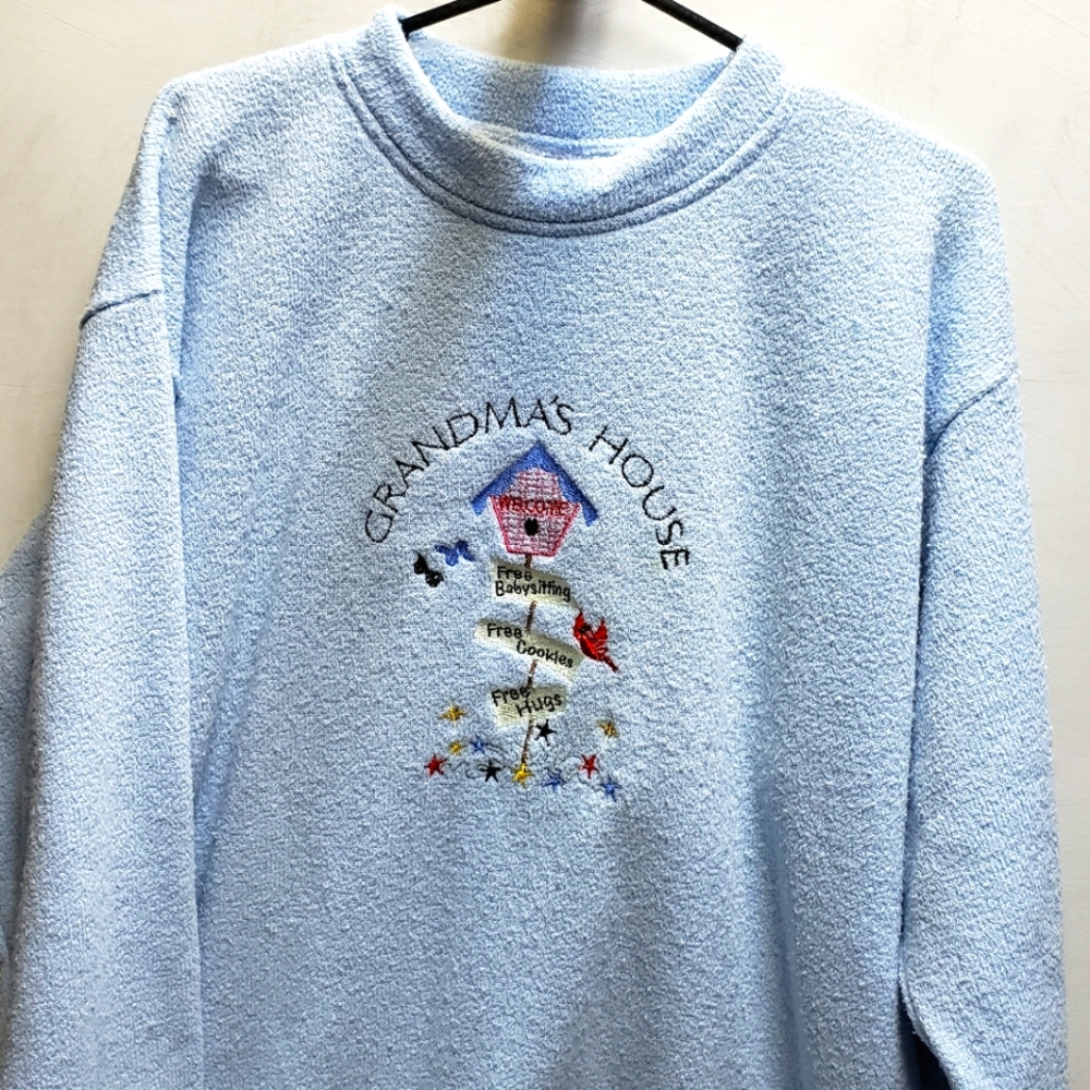 Vintage Grandma pullover sweatshirt womens large loose fit Won's Wear USA